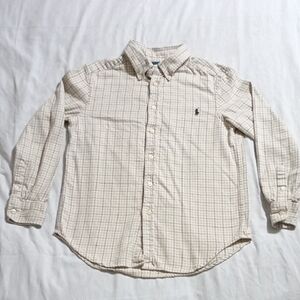 Ralph Lauren Beige Plaid Button Down Shirt